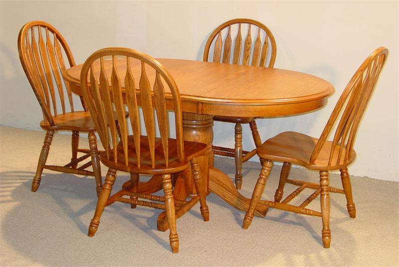 Oval Solid Oak Table Set in Golden Finish Questions & Answers