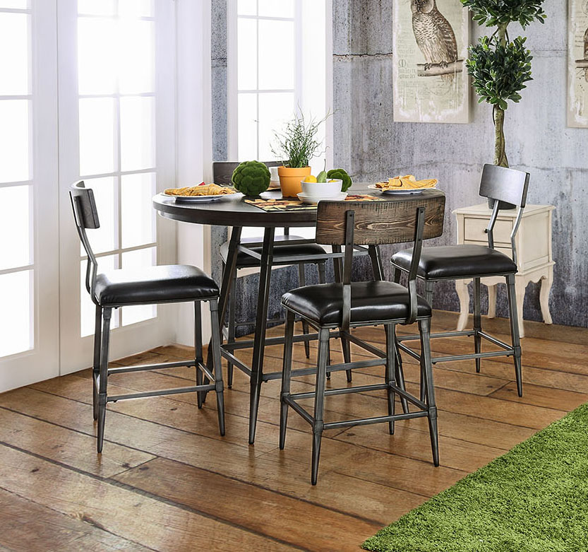 Industrial Style 45" Round High Table Set Questions & Answers