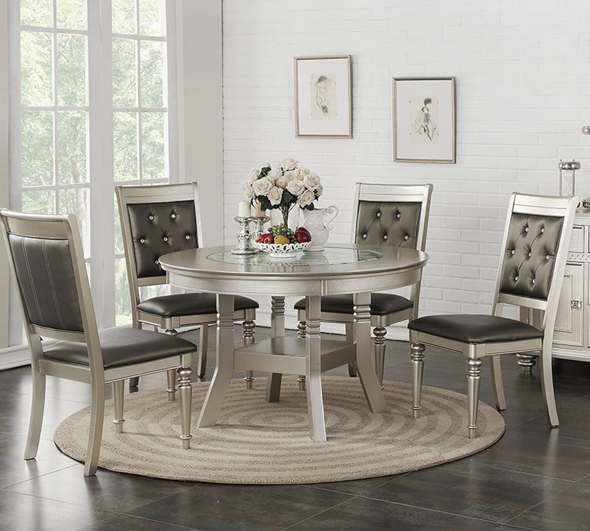 Stella 5 Piece Silver Round Dining Set Questions & Answers