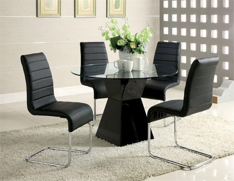 45" Lynelle Round Black Dining Set Questions & Answers