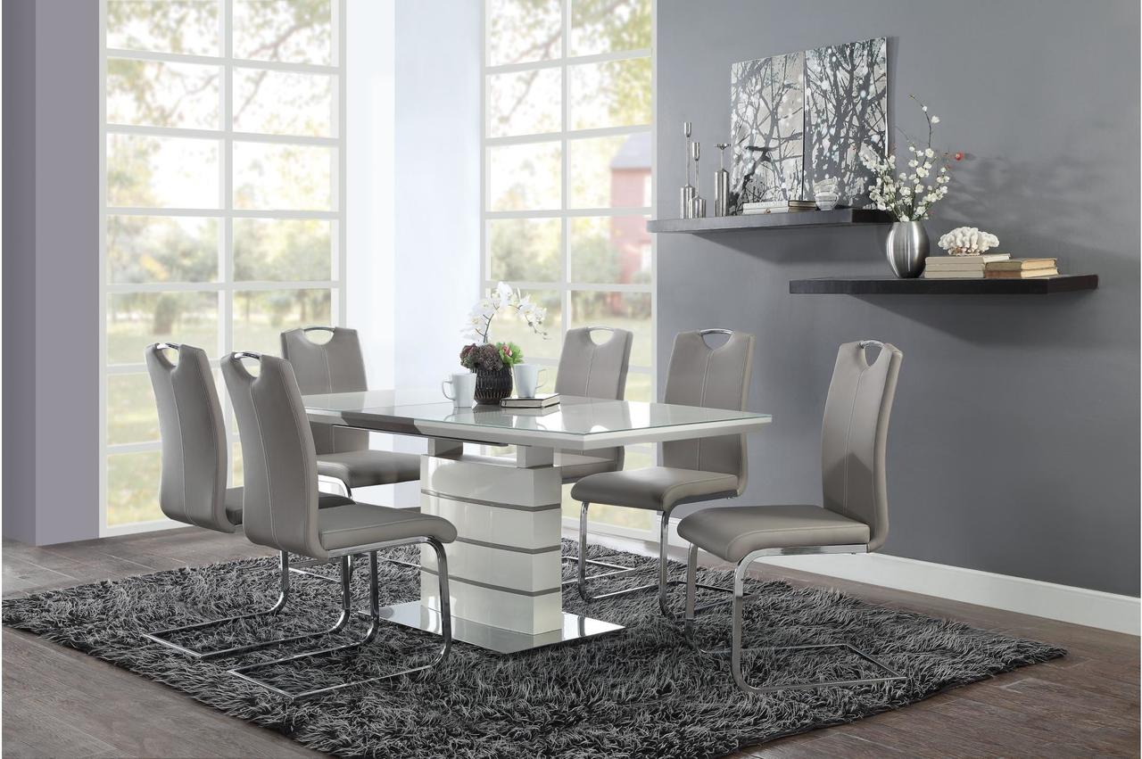 Glissand 7 Piece High Gloss White Dining Set Questions & Answers