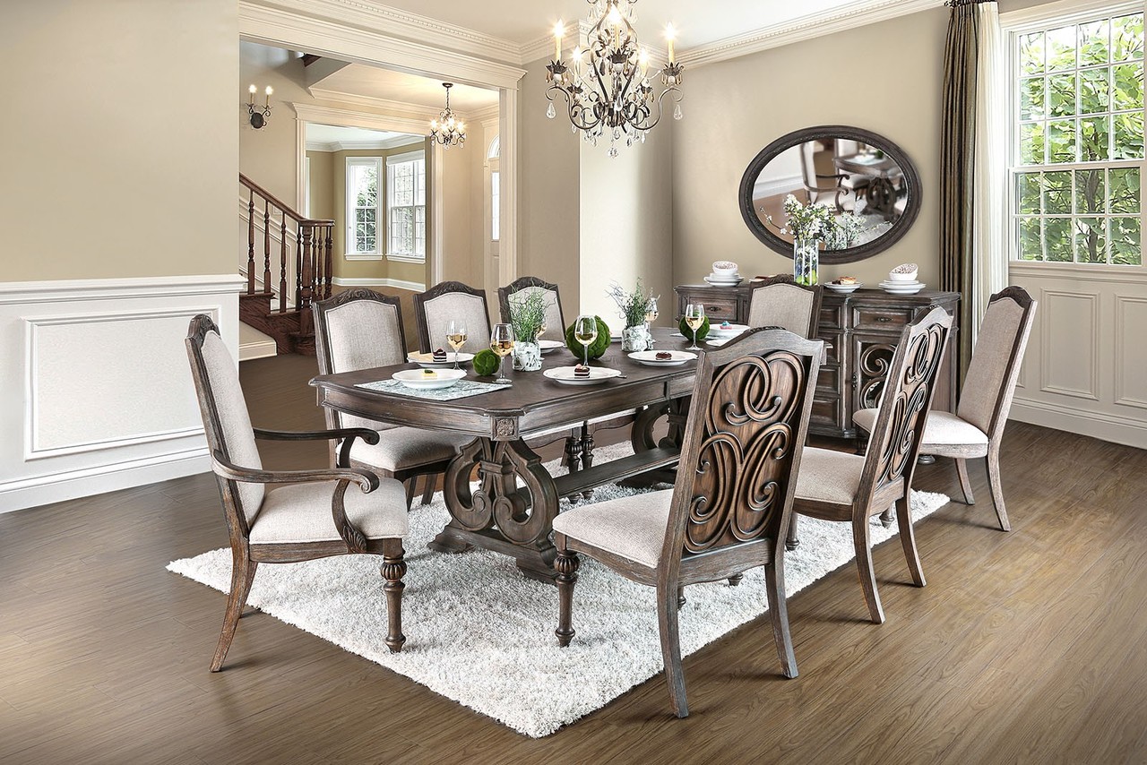 96" Santa Clarita 7 Piece Dining Set in Rustic Finish Questions & Answers