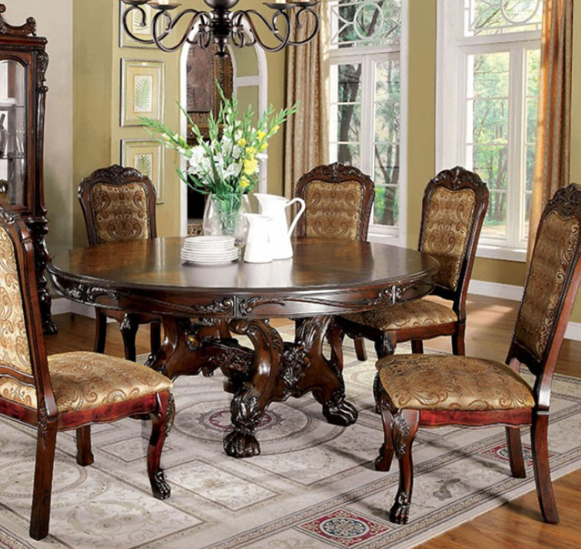 72" Jacksonville Brown Cherry Dining Table Set Questions & Answers