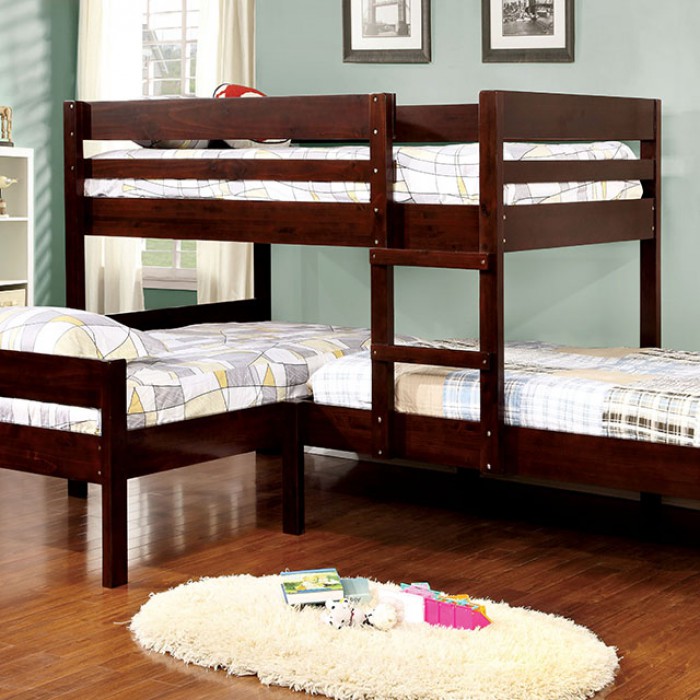 Aiden Espresso Wood Corner Triple Twin Bunk Questions & Answers