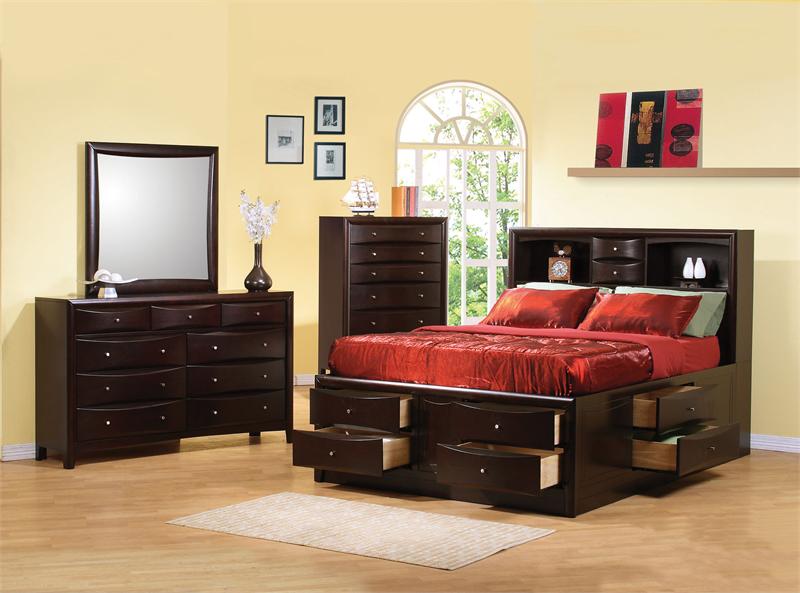 Phoenix Rich Deep Cappuccino Bookcase King Storage Bed Questions & Answers