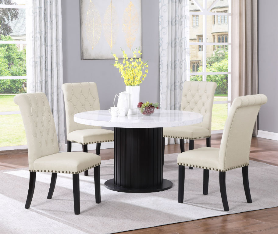 Palermo 54" Round Marble Dining Set Questions & Answers