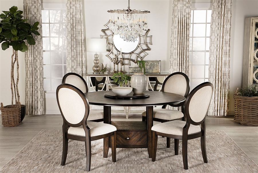 Fairview 60" Round Dining Set with Lazy Susan Questions & Answers